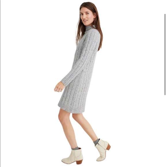 NWT Madewell Donegal Rolled Mockneck Sweater Dress gray - Picture 2 of 3
